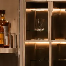 Interior cabinet storage detail