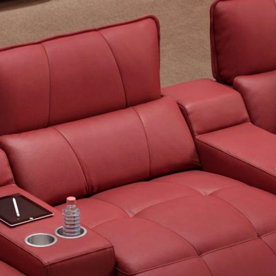 Luna Media Sofa headrest and upholstery detail