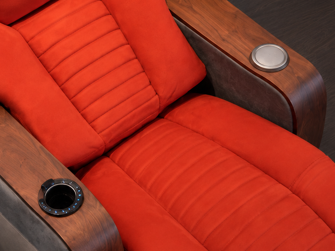 Aurora Recliner timber arm and integrated personal utility