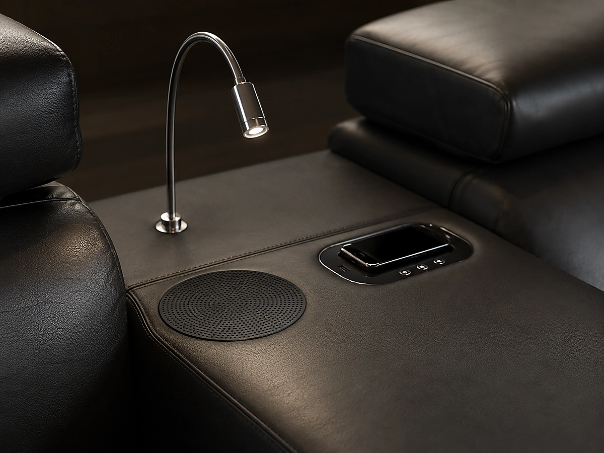 Axis integrated reading light and speaker detail