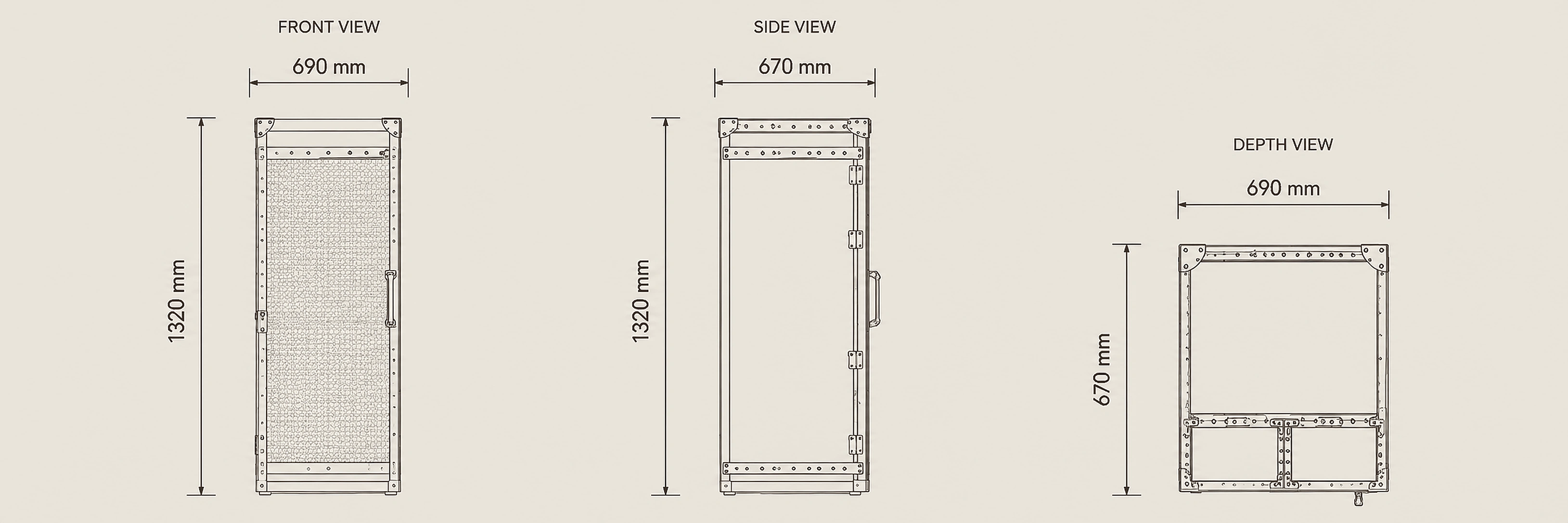 Malt Cabinet dimension drawings