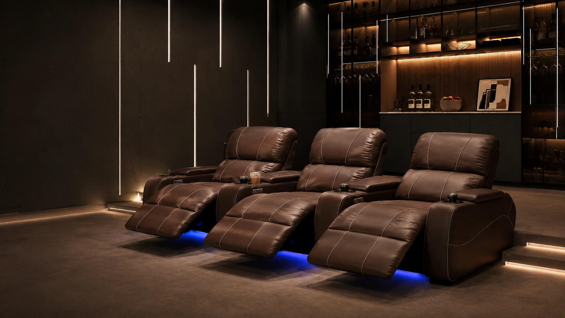 Club Row cinema seating in a private cinema room