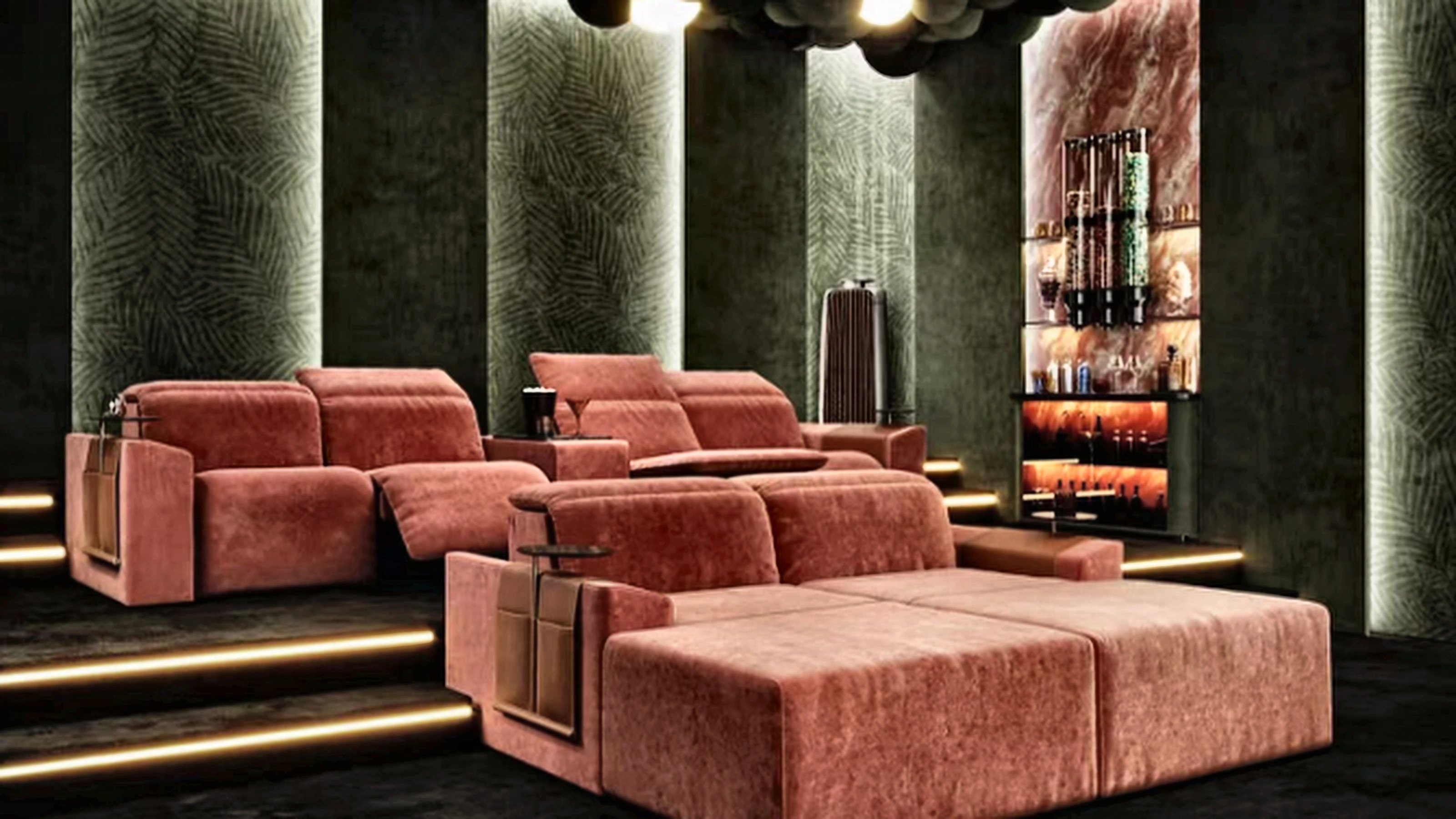 Drift Row warm fabric cinema lounge seating