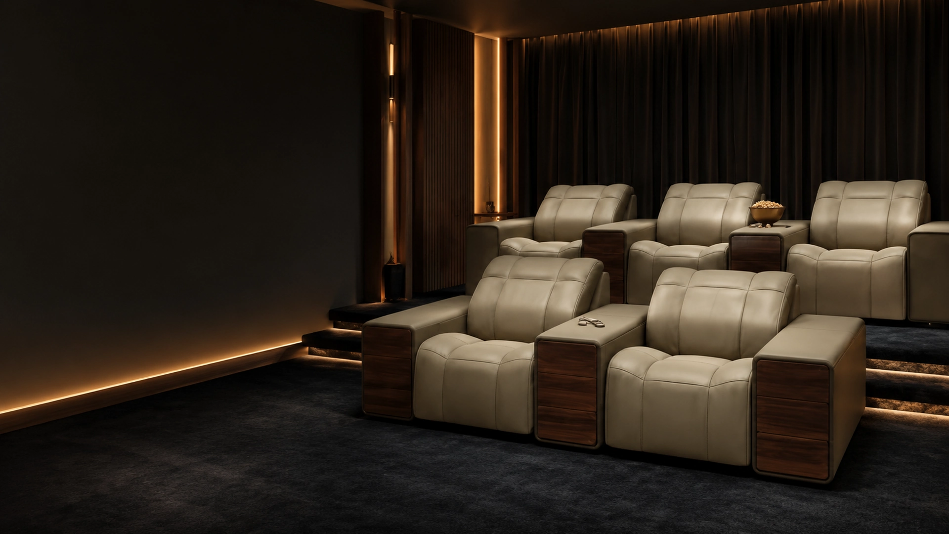 Premier Row in a private cinema room